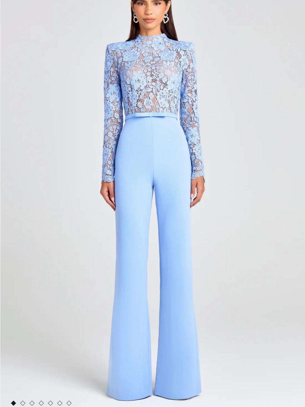 Nadine Merabi Maddie Lace Jumpsuit Light Blue/ Pastel Size 8